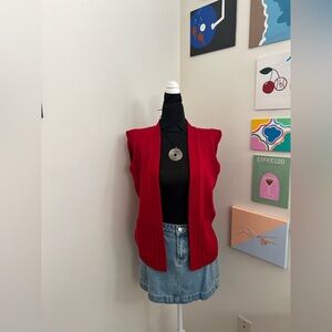 Knitivo Petites Vintage Red Sweater Vest (M)